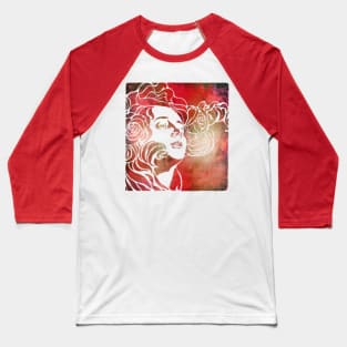 Girl With Hair Of Roses In Fire Baseball T-Shirt